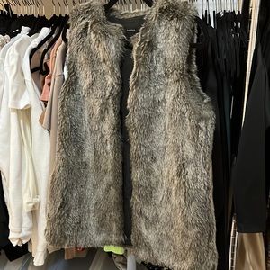 Sleeveless faux fur vest